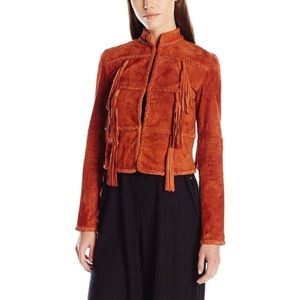 NWT Rust Rachel Zoe Suede Tassel Cropped Jacket 10
